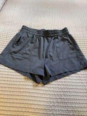 Women's Charcoal Gray Athletic Shorts with Elastic Waist
